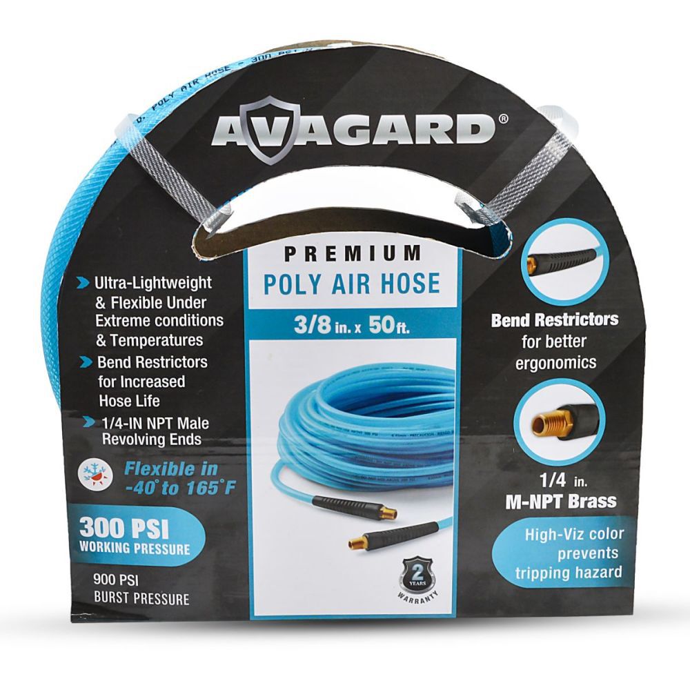 BluBird Avagard 3/8 Inch x 50 Ft. Braided Polyurethane Air Hose Assembly, large image number 2
