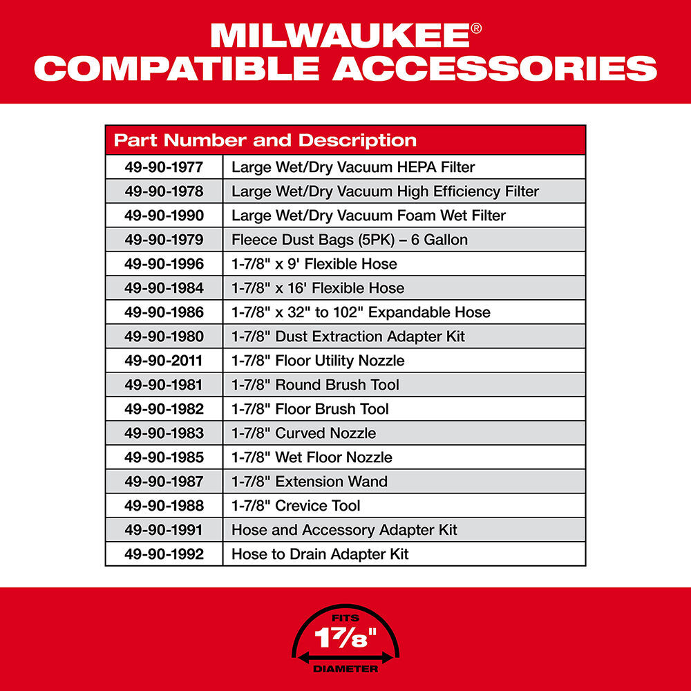 Milwaukee M18 FUEL Wet/Dry Vacuum Automotive (Bare Tool) Bundle, large image number 8