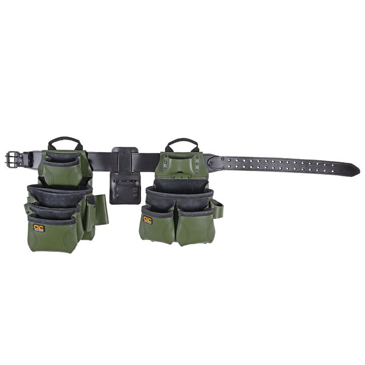 CLC Signature Leather Combo Apron Black and Green
