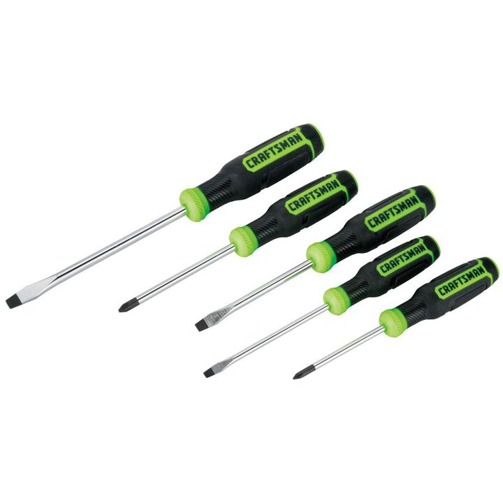 CRAFTSMAN High-Visibility Bi-Material Screwdriver Set, 5 Pieces