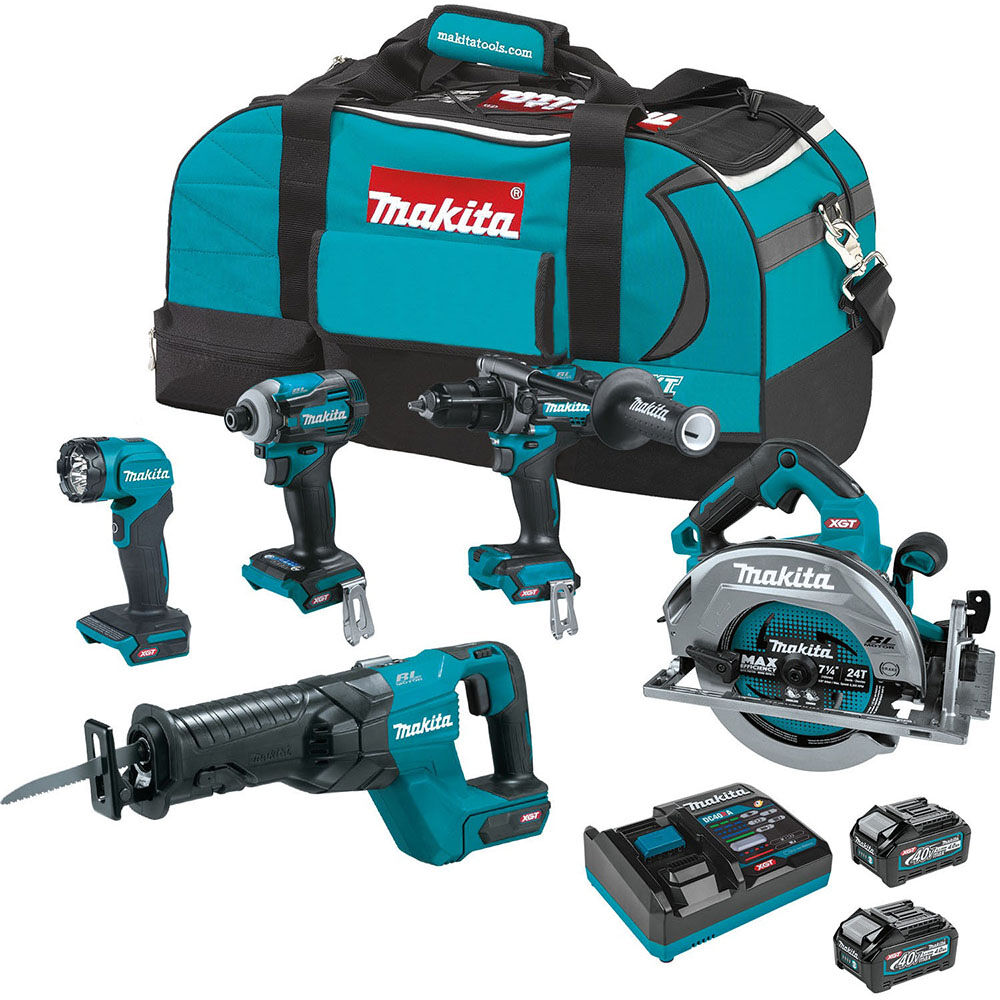 Makita 40V max XGT Brushless Cordless 5-Piece Combo Kit (4.0Ah), large image number 1