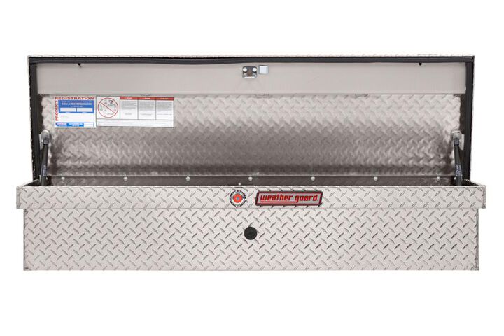 Weather Guard 56in Low Profile Lo-Side Truck Tool Box Aluminum Clear, large image number 2