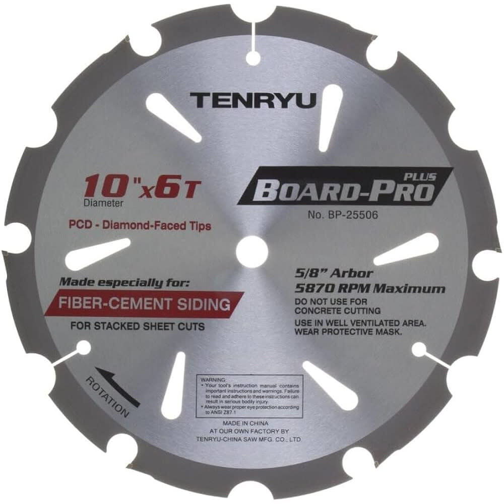 Tenryu Board Pro 10 Inch Segmented Rim Diamond Blade for Cement Fiberboard, large image number 1