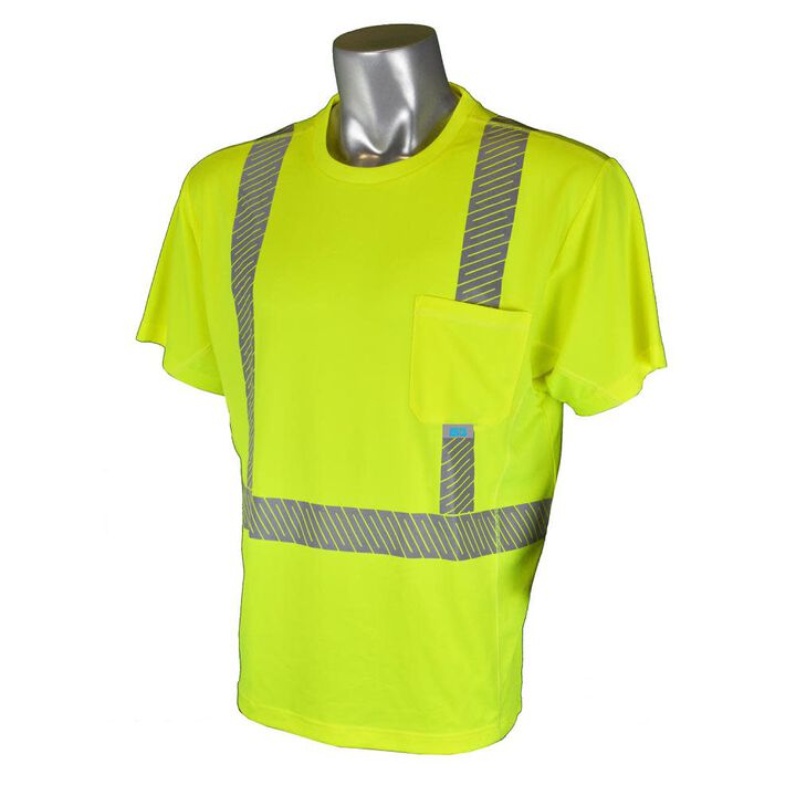 Radians Class 2 Hi Viz Cooling & Wicking Short Sleeve T Shirt Green Large
