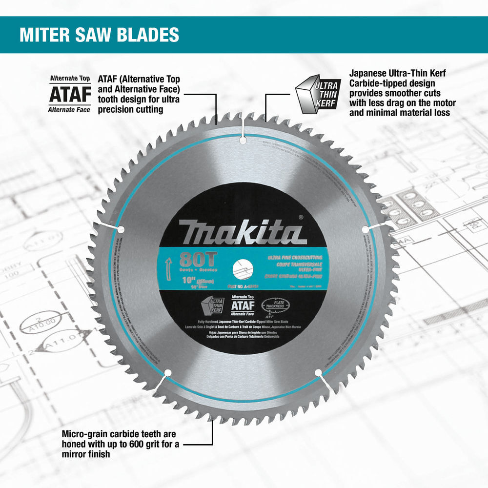 Makita 10 Inch 80T MicroPolished Miter Saw Blade, large image number 3