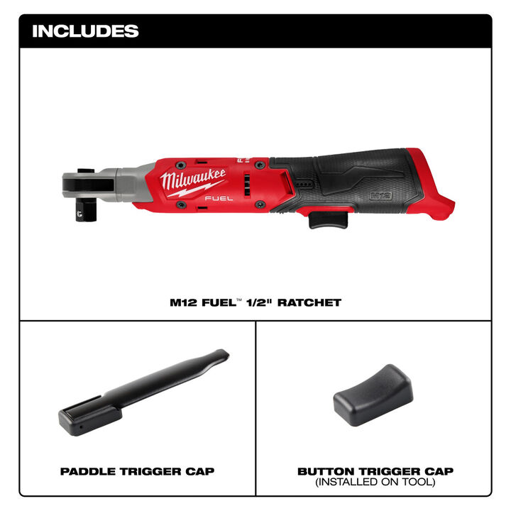 Milwaukee M12 FUEL 1/2 Inch Ratchet & 2.5Ah Lithium Ion Battery Pack, large image number 3