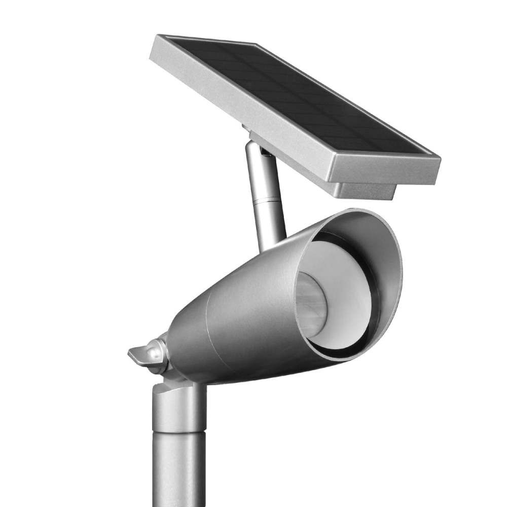 Feit Electric 8 Inch 1W 100 Lumens Solar LED Spotlight Brushed Nickel, large image number 1