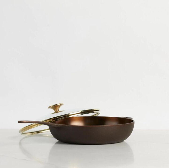 Smithey Ironware No. 11 Cast Iron Deep Skillet with Glass Lid, large image number 2
