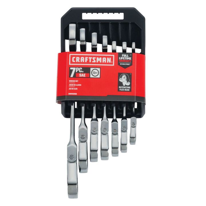 CRAFTSMAN SAE Flex Head Ratchet Wrench Set, 7 Piece, large image number 3