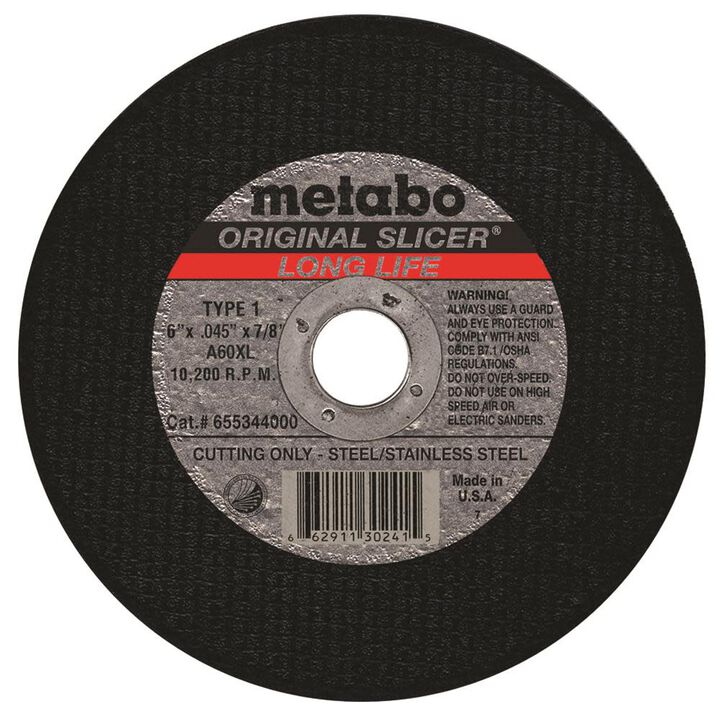 Metabo 6In x 0.045In x 7/8In A60XL Slicer Wheel, large image number 0