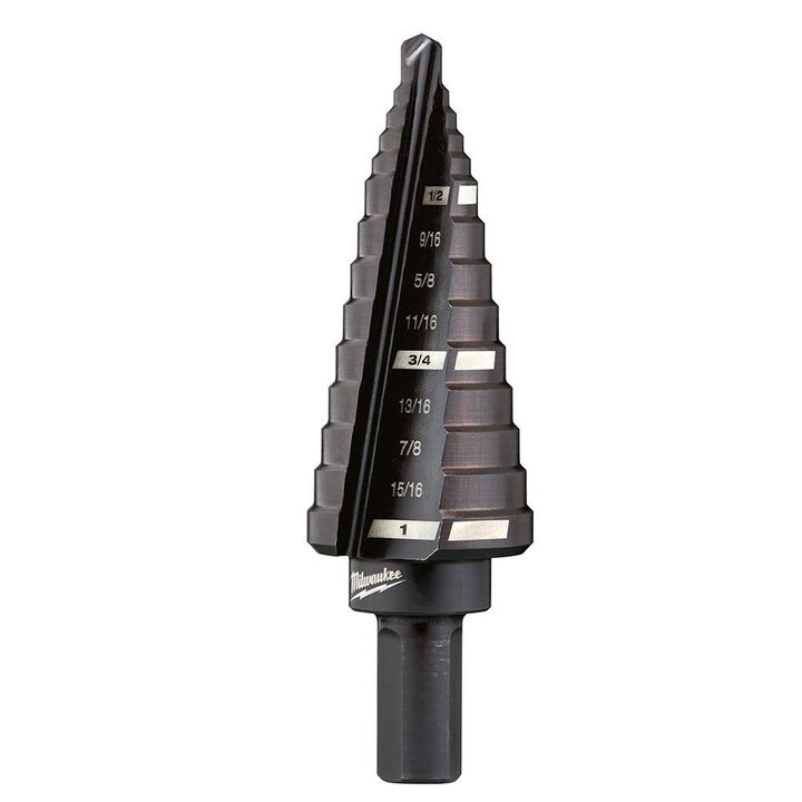 Milwaukee #8 Step Drill Bit 1/2 in. - 1 in. x 1/16 in.