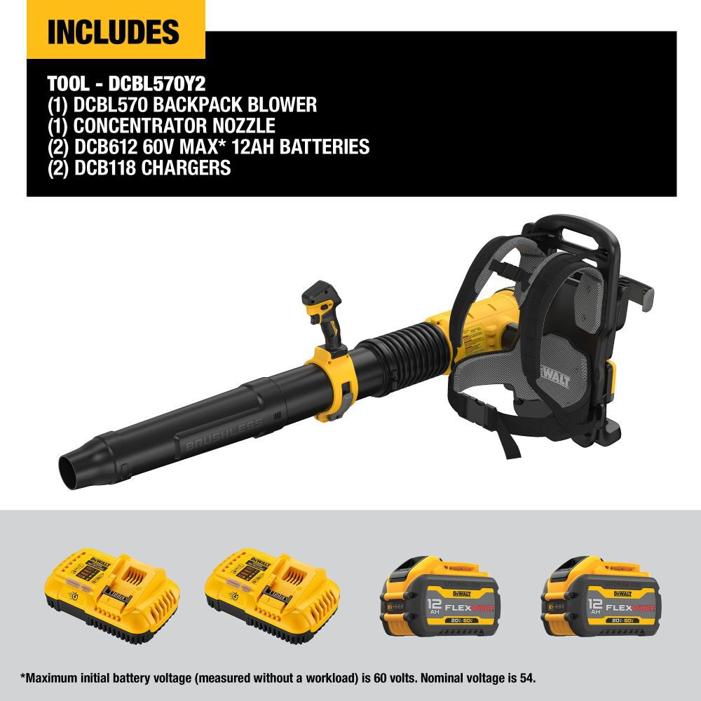 DEWALT 60V Backpack Blower 4Ah Kit, large image number 2