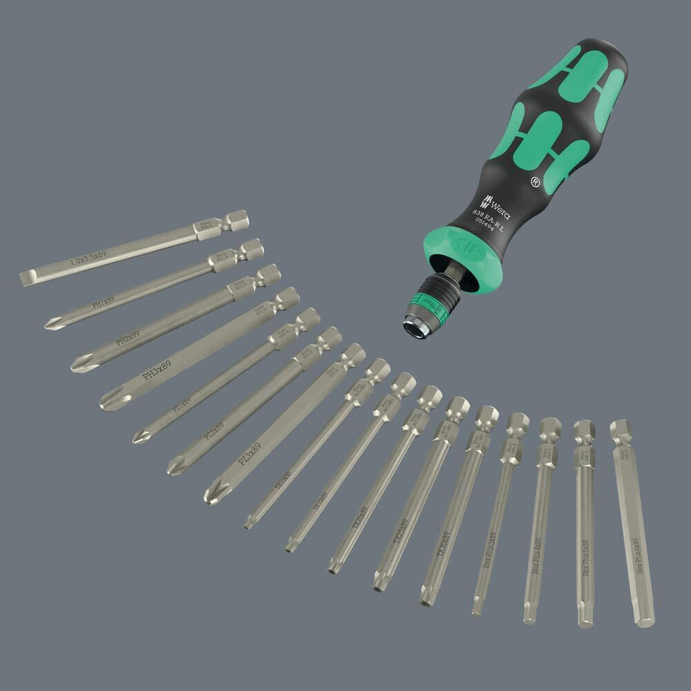Wera Tools Kompakt 60 RA-R 1 Kraftform Screwdriver Bit Set, 17 Pieces, large image number 9