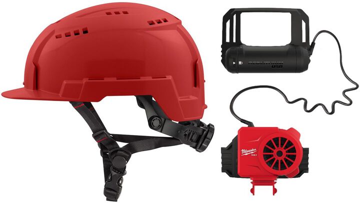 Milwaukee BOLT Front Brim Vented Helmet Class C & Cooling Fan, swatch