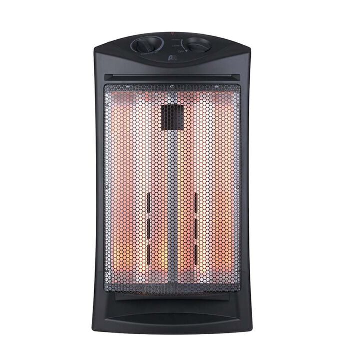 Perfect Aire 22 Inch 1500/750W 5118 BTU Black Infrared Radiant Tower Heater