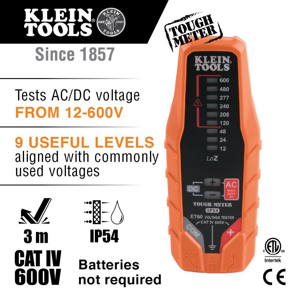 Klein Tools Electronic AC/DC Voltage Tester, large image number 2