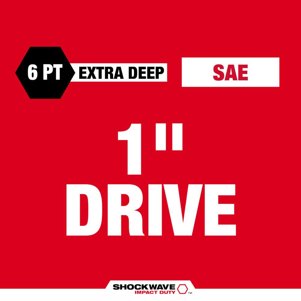 Milwaukee SHOCKWAVE Impact Duty 1 in Drive 1-1/16 in Thin Wall Extra Deep 6 Point Socket, large image number 2