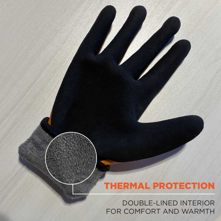 Ergodyne ANSI A5 Coated Waterproof Cut Resistant Gloves, Orange and Black, XL, large image number 2