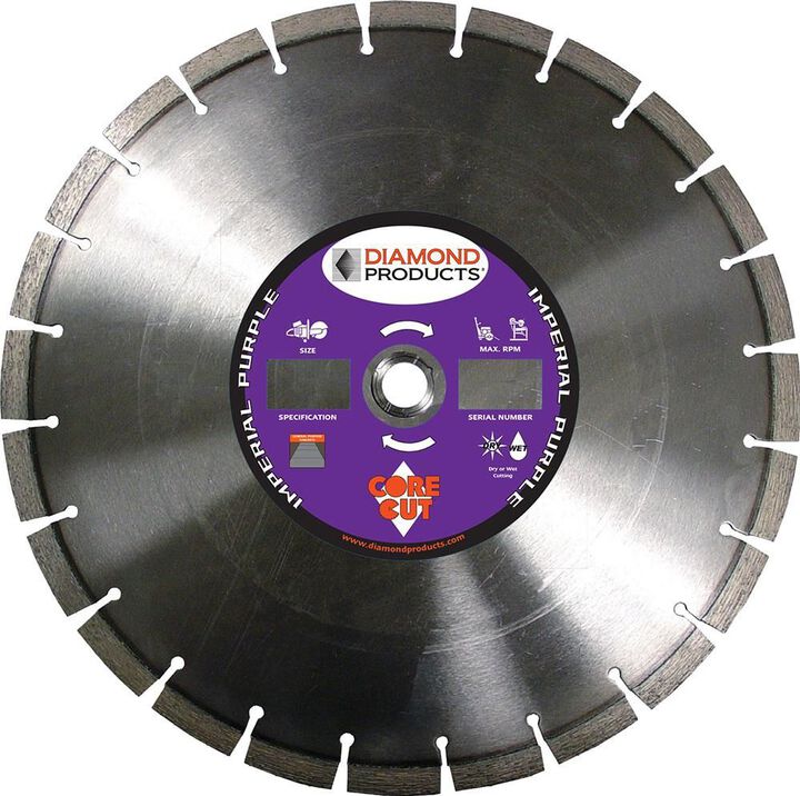 Diamond Products H8I Imperial Purple High Speed 14 Inch Segmented Rim Diamond Blade for General Purpose Concrete