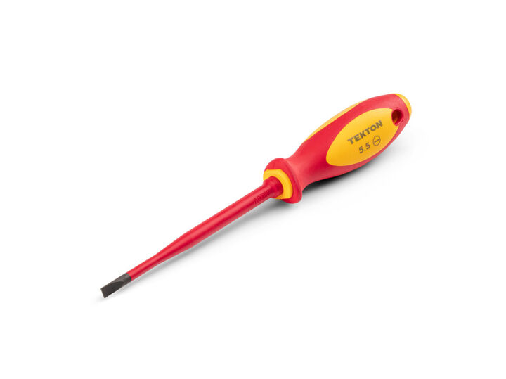 Tekton 5.5 mm Slotted Insulated Screwdriver 5 Inch Shank