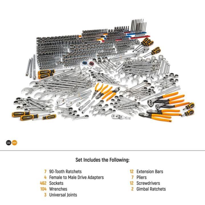 GEARWRENCH 614 Piece Master Mechanics Set with EVA Foam Trays & 42 inch 11 Drawer Industrial Mobile Work Station, large image number 1