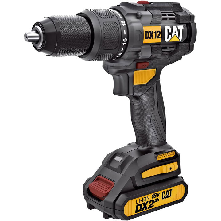 CAT 18V 1/2 in Cordless Hammer Drill with Two Batteries and Charger