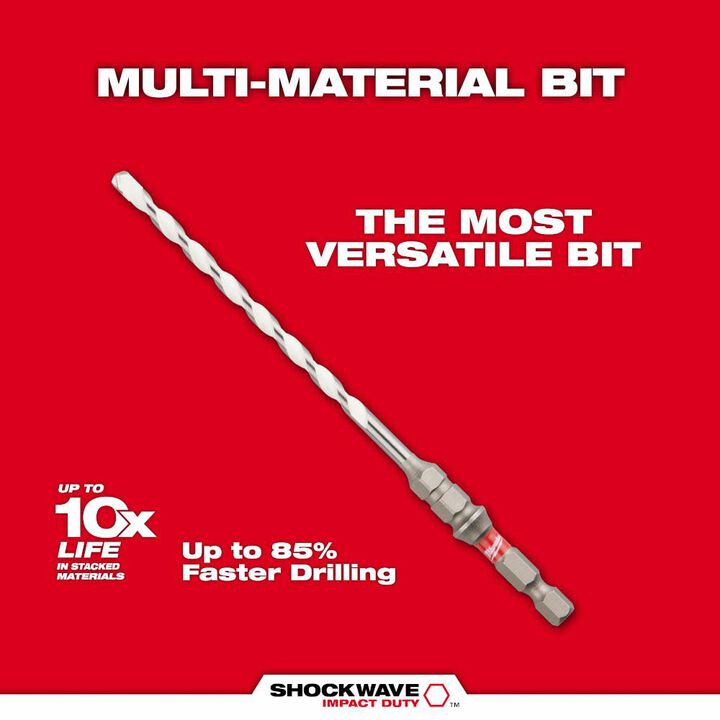 Milwaukee 5/32inch x 6inch SHOCKWAVE Carbide Multi Material Drill Bit for Concrete Screws, large image number 5