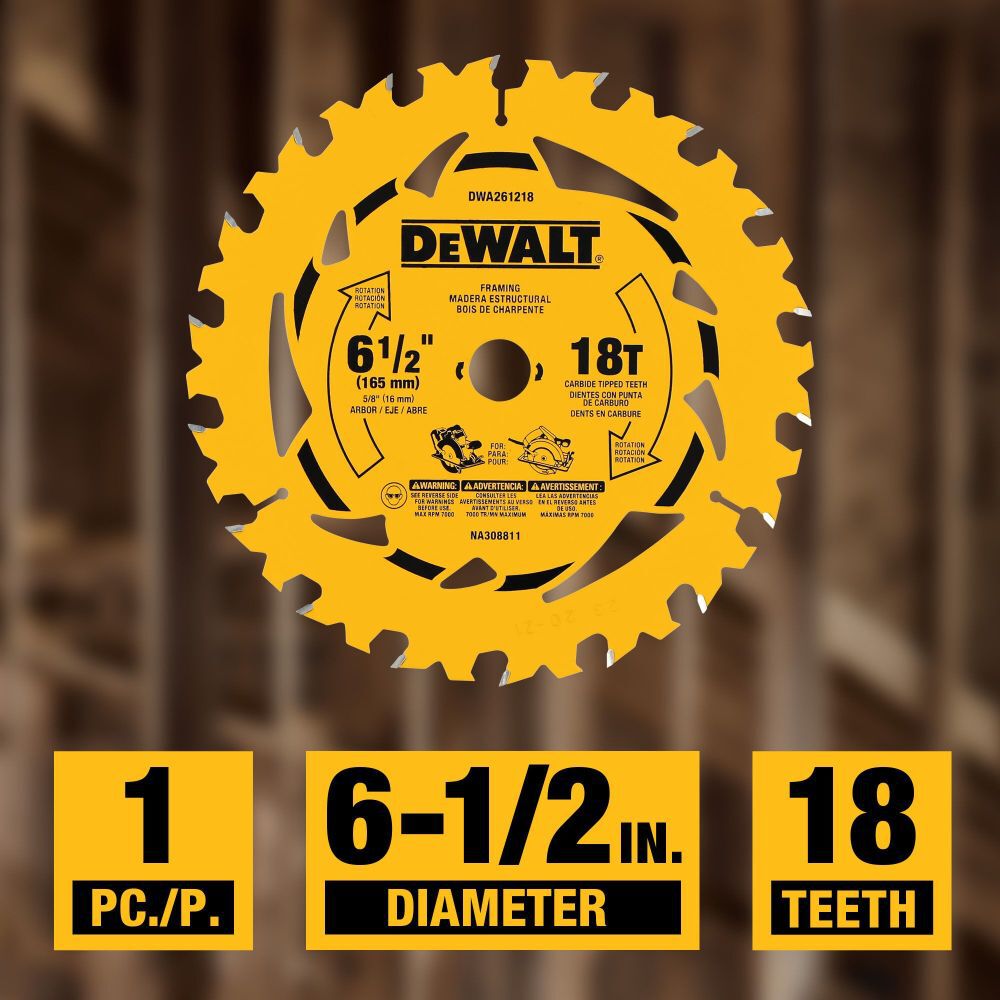 DEWALT 6-1/2 Inch 18T Circular Saw Blade, large image number 3