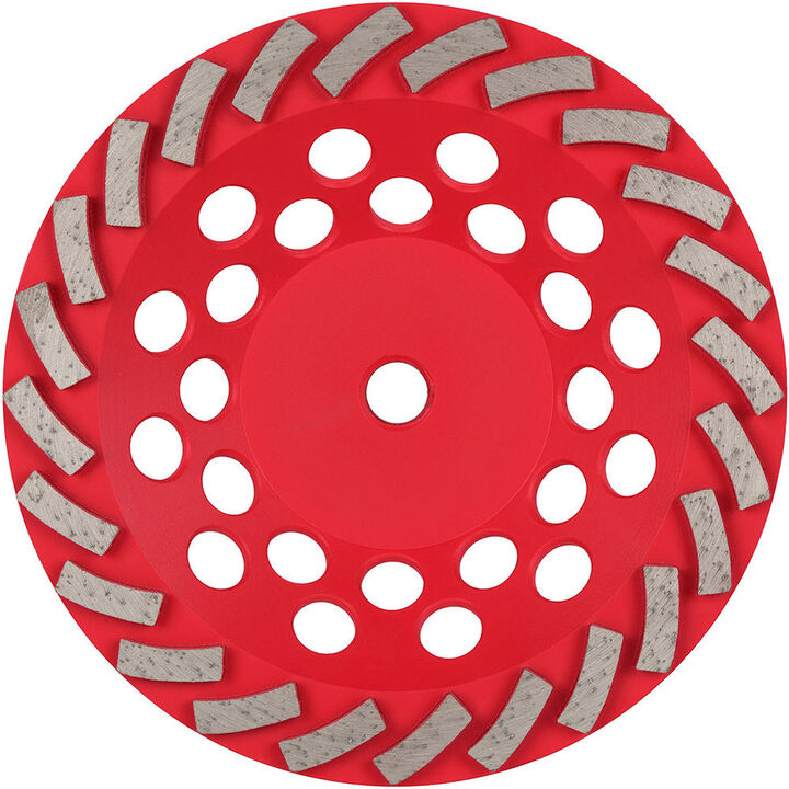 Milwaukee DIAMOND MAX 7 Inch Single Row Segmented Turbo Rim Diamond Cup Wheel for Concrete Grinding (24 Segments)