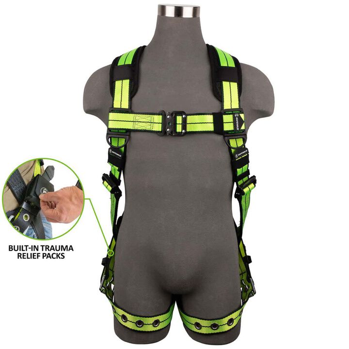 Safewaze PRO+ Full Body Harness: 1D, QC Chest, TB Legs, Trauma relief