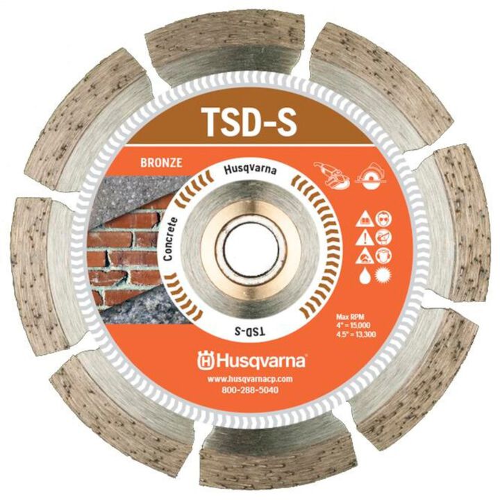 Husqvarna Construction 4 Inch Segmented Diamond Blade for Concrete and Masonry