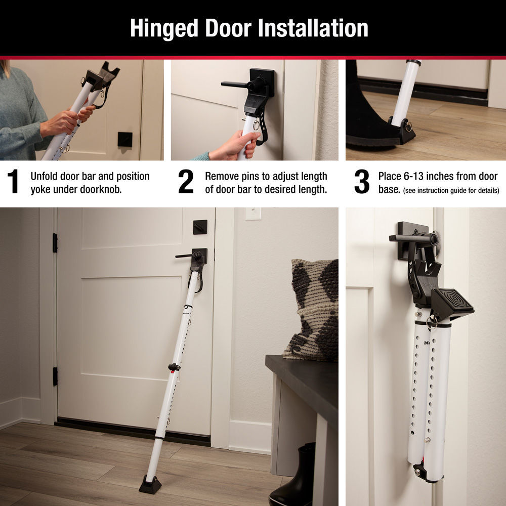 Master Lock 3-3/4 Inch 20-Gauge Steel Folding Door Security Bar, large image number 3