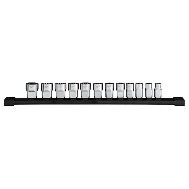Milwaukee 3/8 Inch Drive 12-Point Metric Socket Set, 12 Pieces