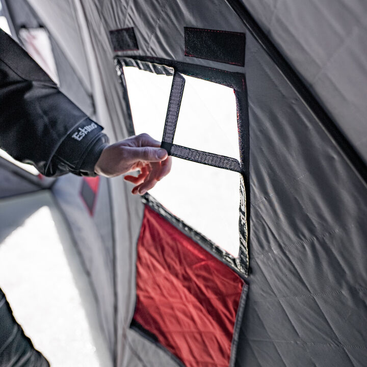 Eskimo QuickFish 6HD, Pop-Up Portable Shelter, No-Trip Door, Red/Black, Six Person, large image number 6