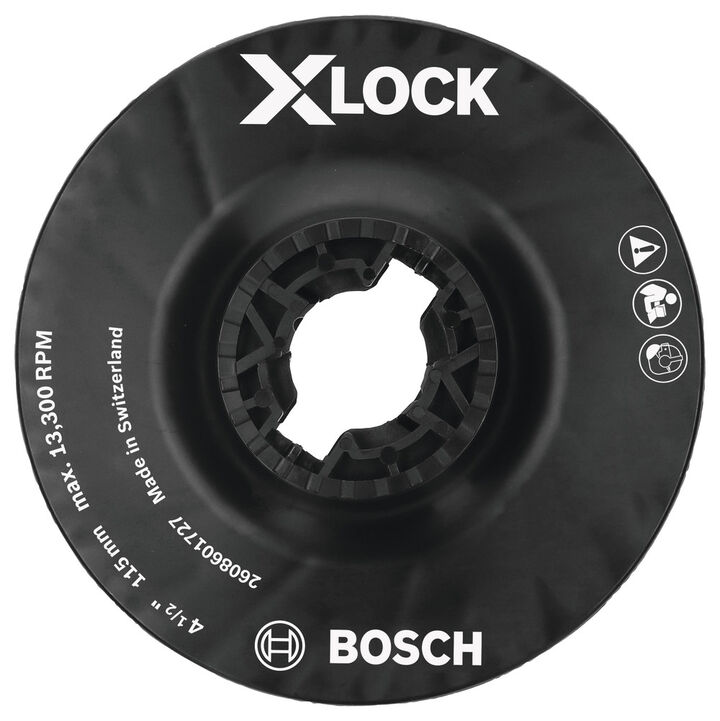 Bosch 4-1/2 Inch X-LOCK Backing Pad with X-LOCK Clip - Medium Hardness