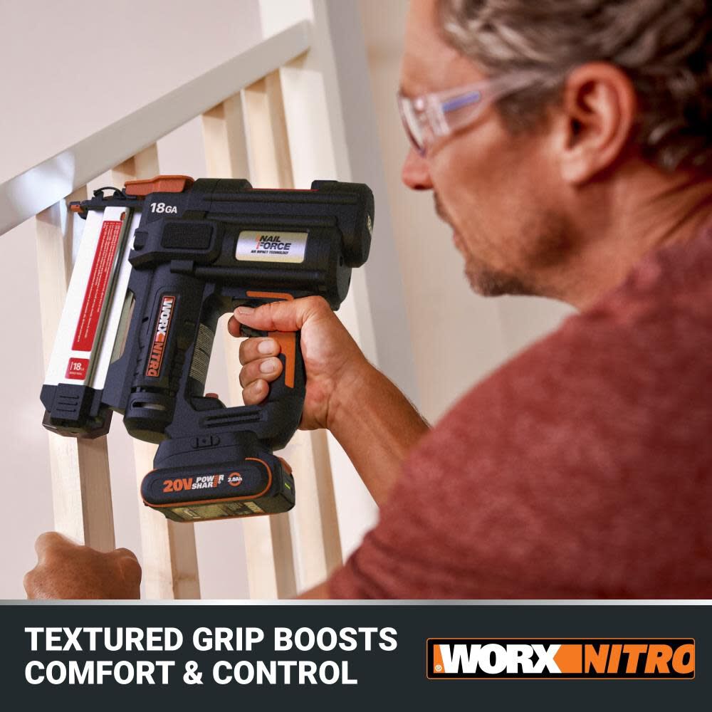 Worx Nitro 20V Power Share Cordless 18 Gauge Brad Gun Kit, large image number 9
