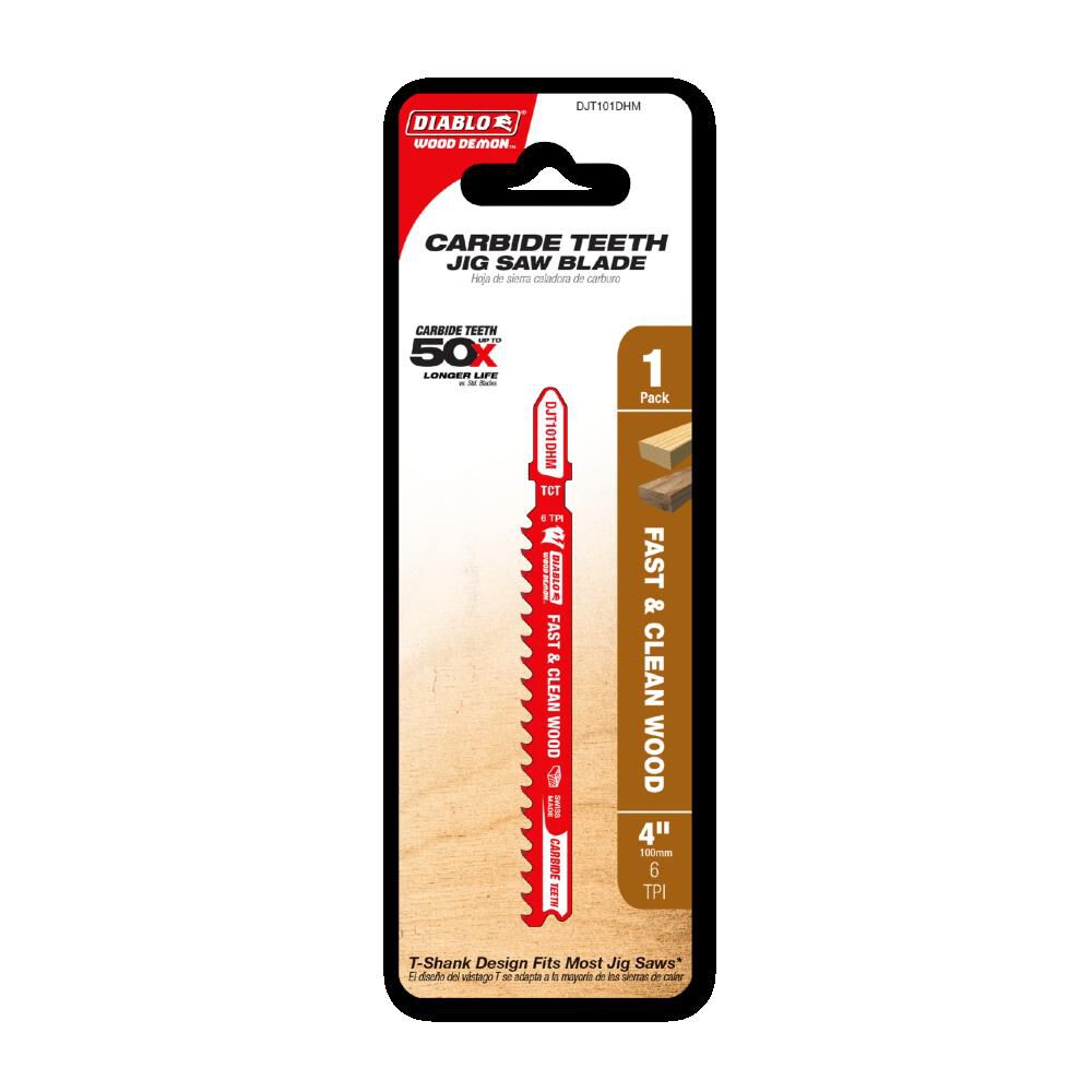 Diablo Tools 4 Inch 6 TPI Wood Demon Carbide Jig Saw Blade Fast & Clean Cuts, large image number 2