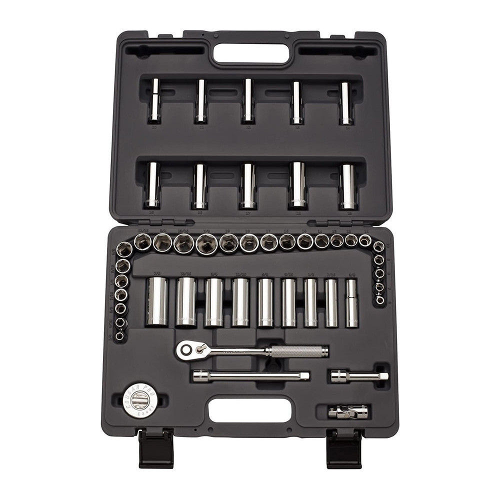 Cougar Pro 1/4 Inch Drive 6 Point Standard and Deep SAE and Metric, 46 Piece, large image number 1