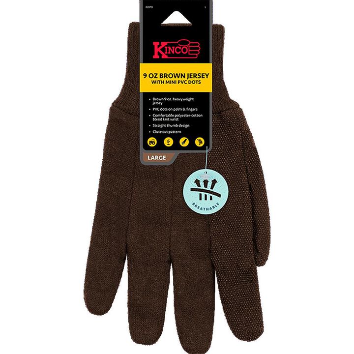Kinco 9 Oz Heavy Weight Brown Jersey Gloves XL, large image number 4