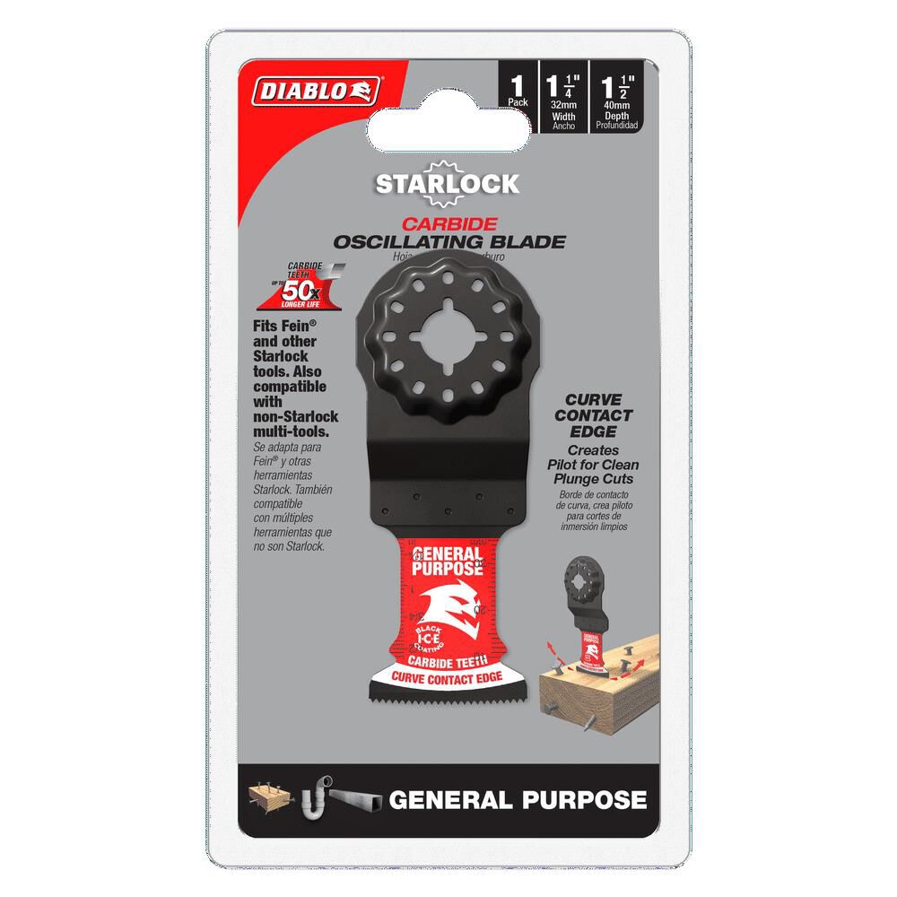 Diablo Tools 1 1/4 Inch Starlock Carbide Oscalating Blades for General Purpose Cuts, large image number 2