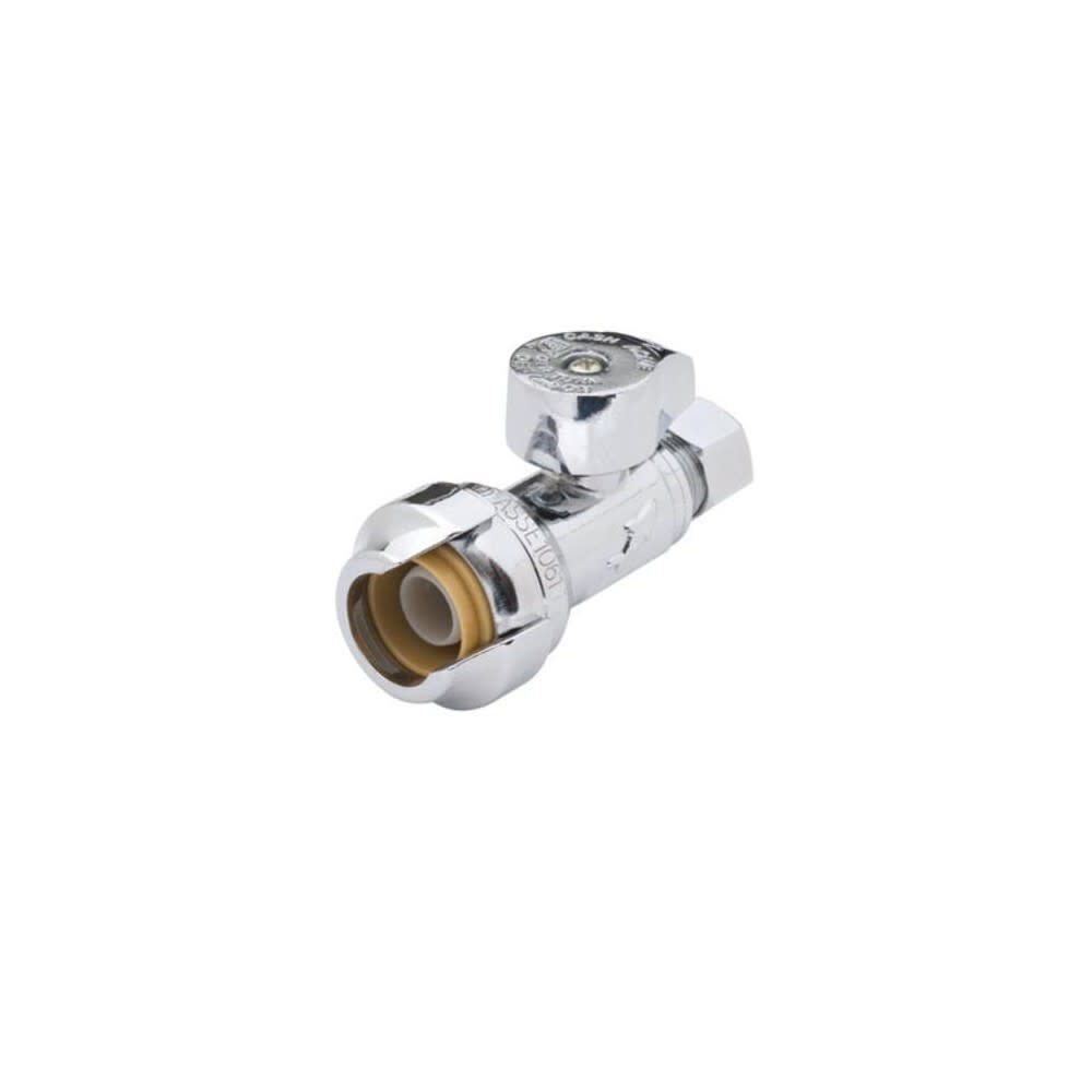 Sharkbite 1/2in PTC T x 3/8in S Brass Straight Stop Valve, large image number 2