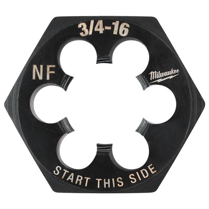 Milwaukee 3/4 in -16 NF 1-7/16 in  Hex Threading Die