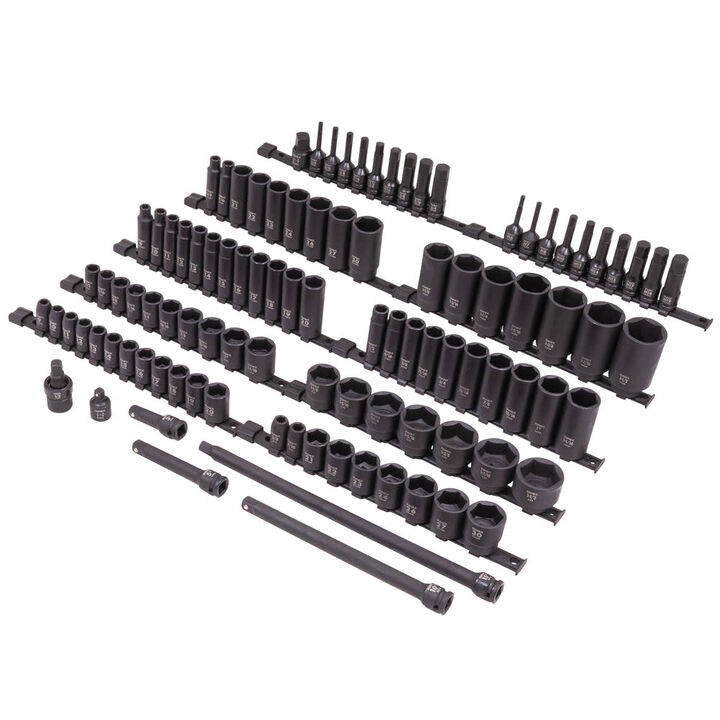 Sunex Master Impact Socket and Bit Socket Set Black 102 Pieces