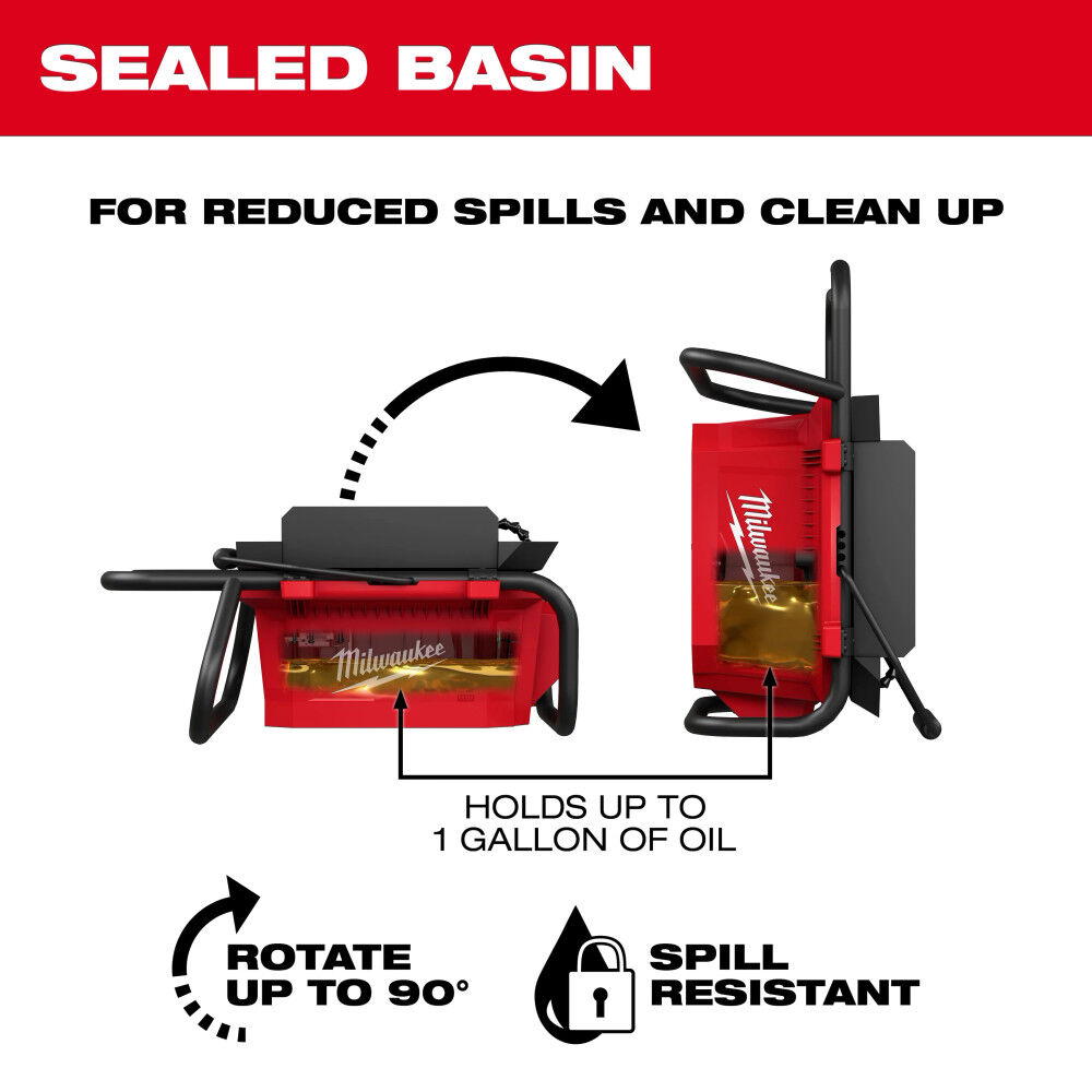 Milwaukee M18 Brushless Pipe Threading Oiler (Bare Tool) and M18 REDLITHIUM FORGE HD 18V 12Ah Battery Pack Bundle, large image number 6