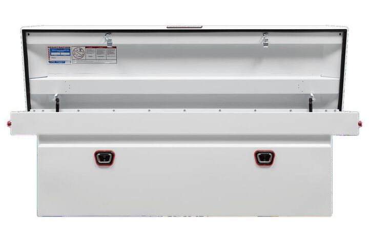 Weather Guard Saddle Truck Tool Box Steel Full Deep White, large image number 2