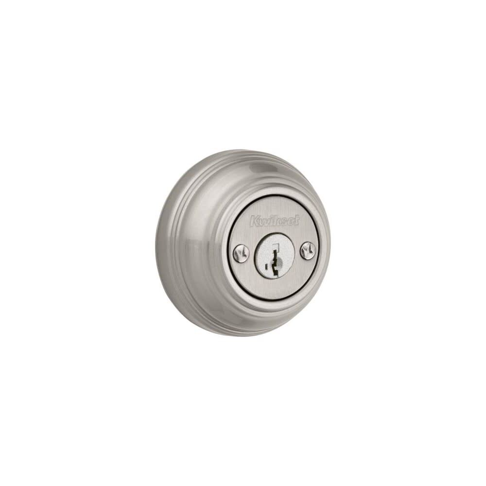 Kwikset SmartKey Door Deadbolt Satin Nickel Double Cylinder Round, large image number 2