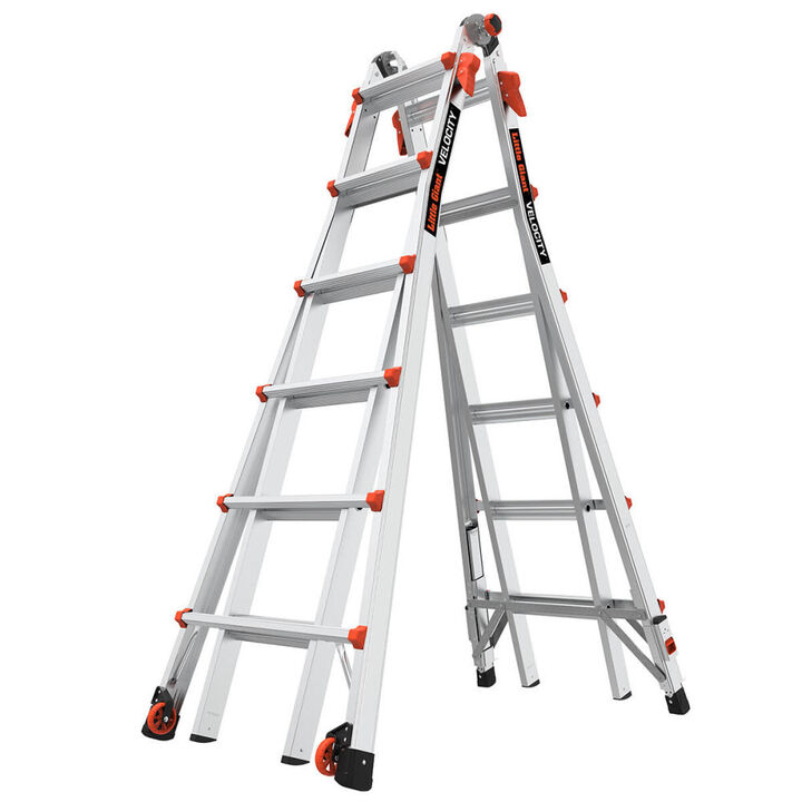 Little Giant Safety Velocity Model 26 - ANSI Type IA - 300 lb Rated Aluminum Articulated Extendable Ladder with Ratchet Levelers