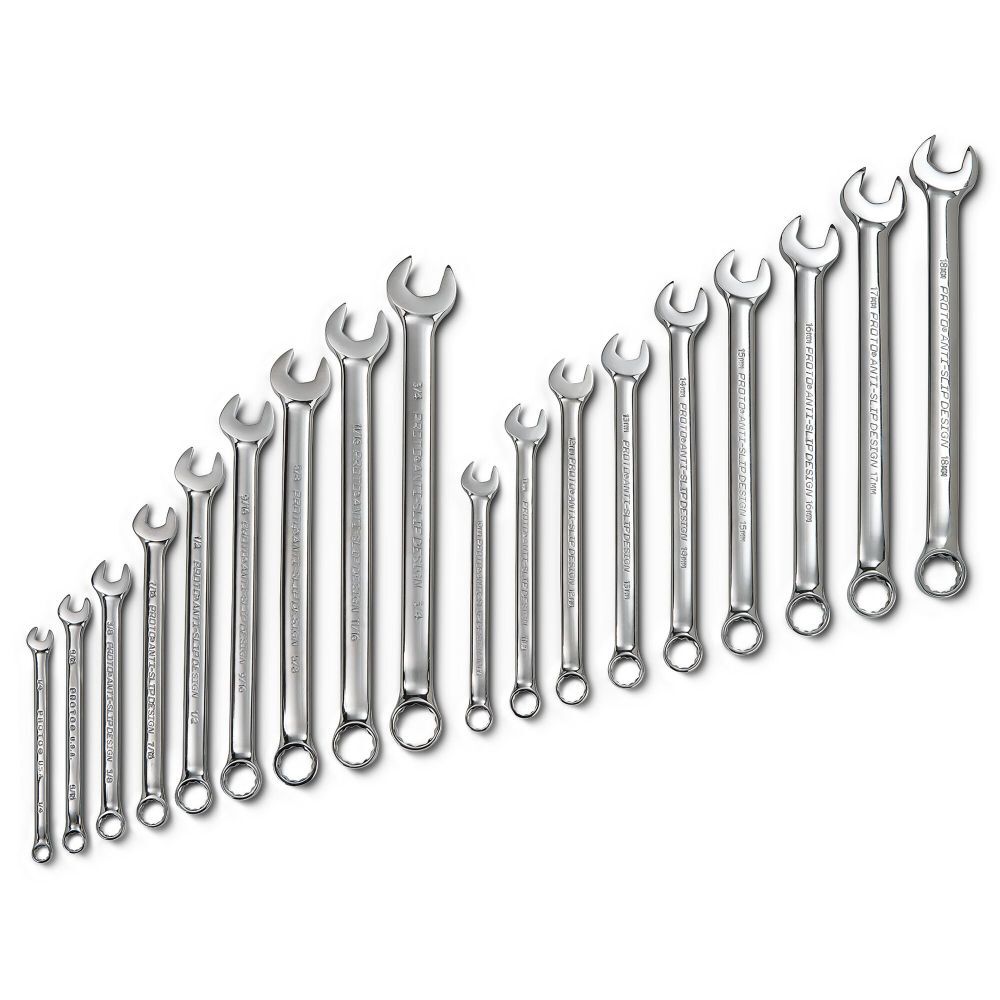 Proto Fractional and Metric Combination Wrench Set 12 Point 18pc, large image number 1