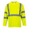 Portwest Yellow Hi-Vis Long Sleeved T-Shirt - Large, small image number 1
