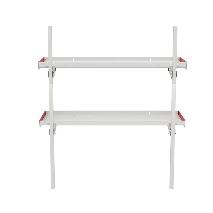 Weather Guard 60 Inch White/Red Aluminum Folding Van Shelving, large image number 5